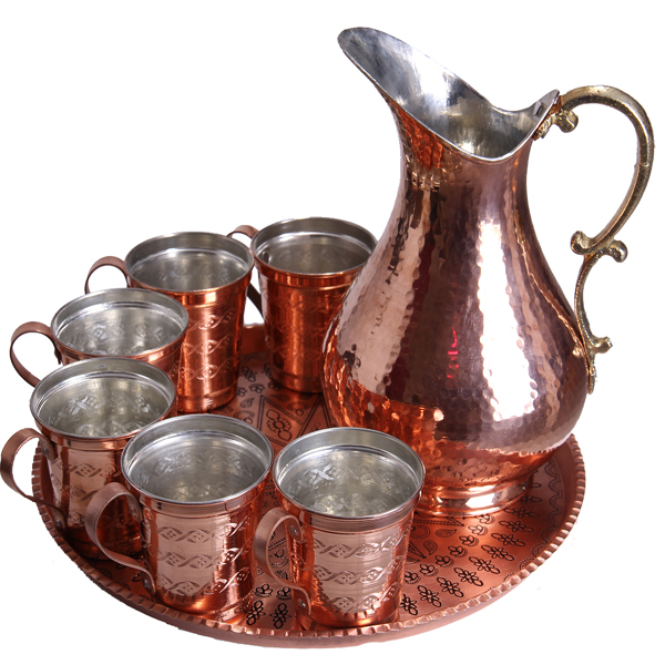 پارچ و لیوان مسی زنجان