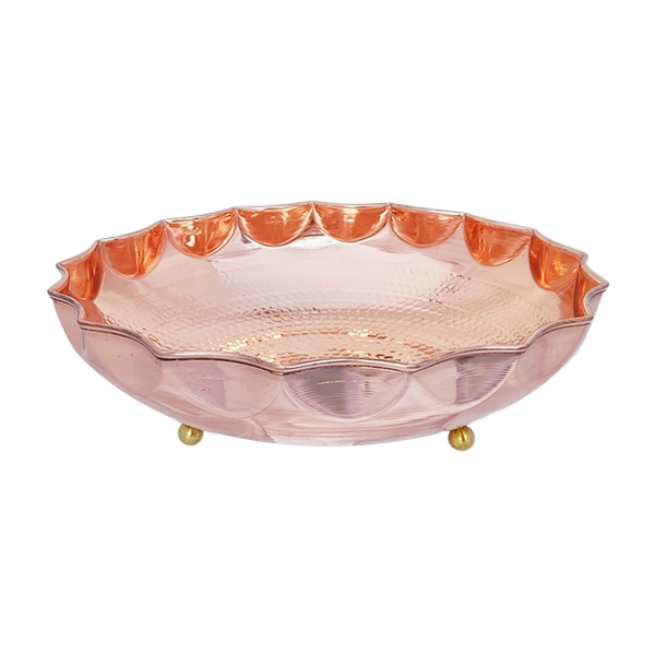 میوه خوری عمده مسی مدل آفتاب گردان سه پایه برنجی