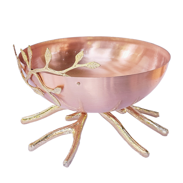 آجیل خوری مسی عمده طرح گل دار برنجی