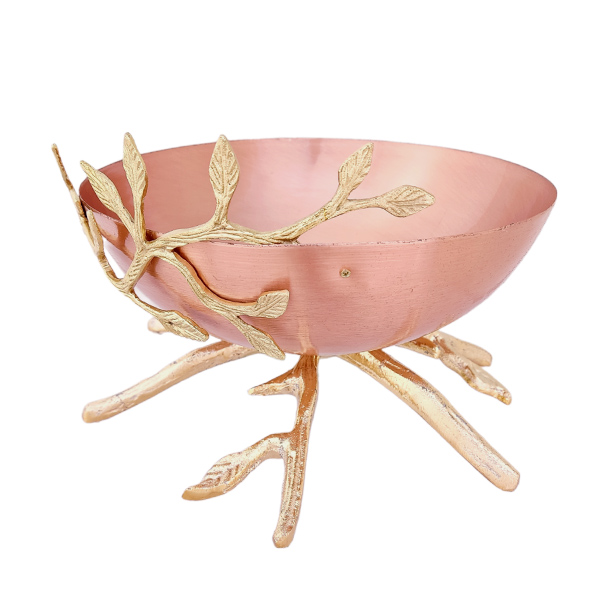 میوه خوری مسی عمده طرح گل دار برنجی