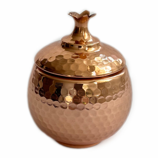 فروش عمده قندان مسی طرح انار یاقوت