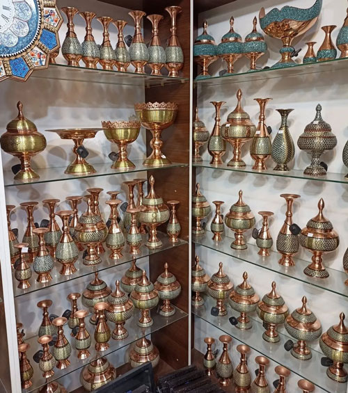 ظروف مسی خاتم کاری شده