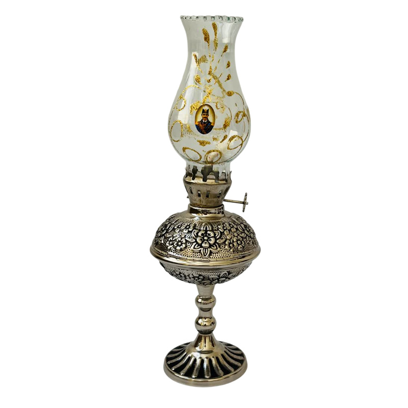 چراغ گرد سوز مسی قلم زنی کروم عمده